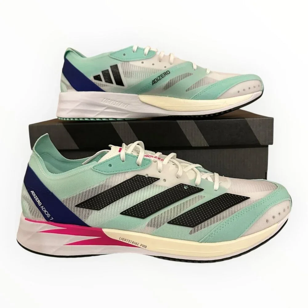 Adidas Adizero Adios 7 M Running Shoes Mint Sneaker Style GV9059 Men Size 10 US - Picture 11 of 16